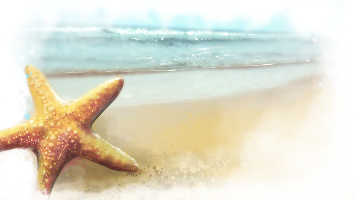 Starfish spot digital painting
