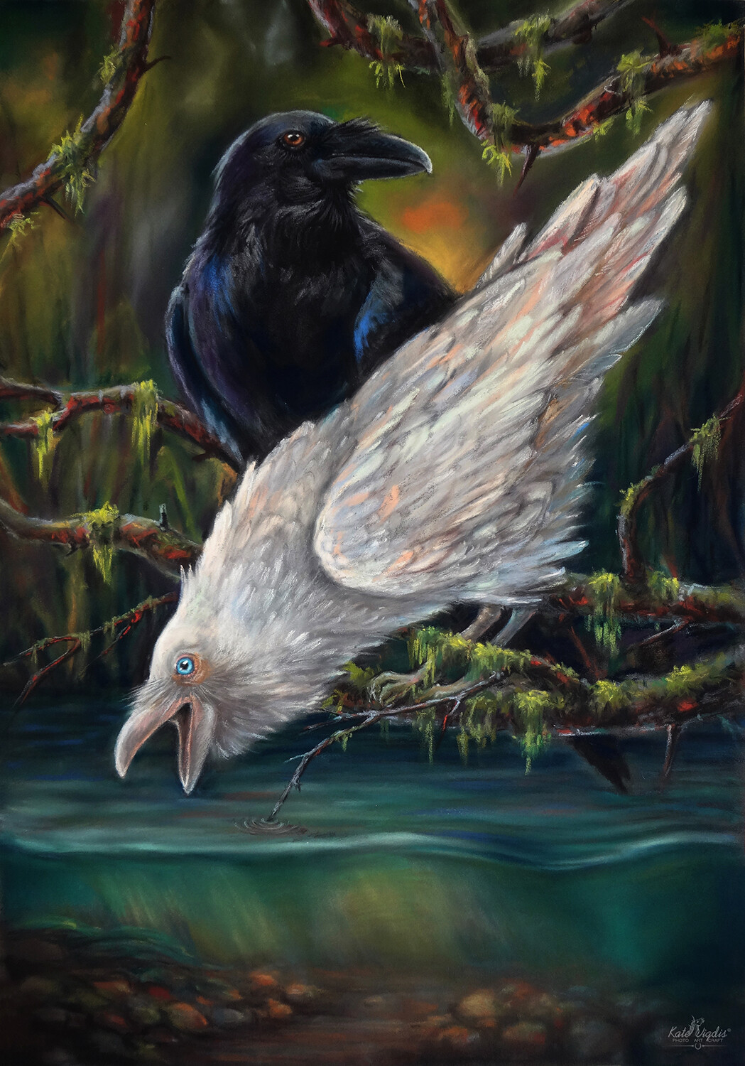 River Guardians. Pastel on pastelmat, 35x50 cm.