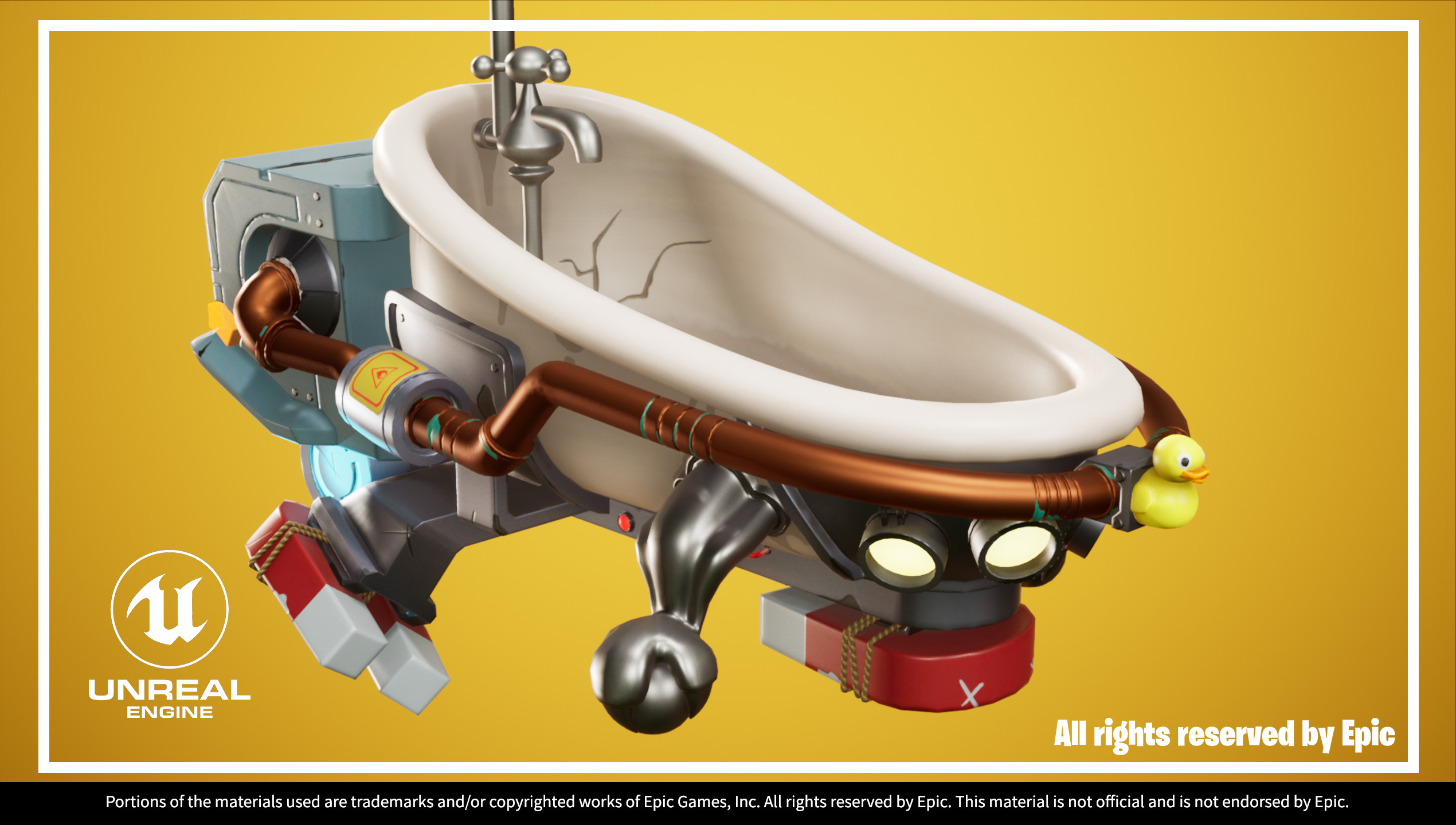 UE4 screenshot of Hover Bath Tub front right close up view.

