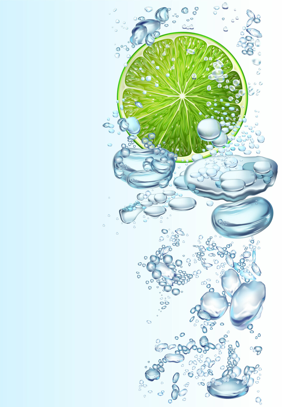 sparkling  lemon water vector illustration