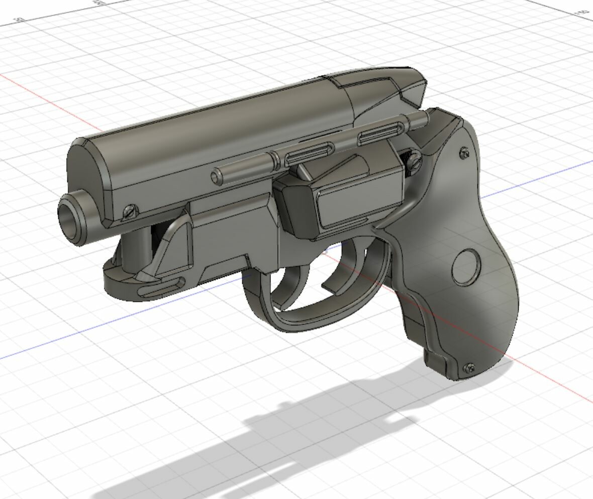 Fusion 360 Model- Blade Runner pistol, snub nose variant.