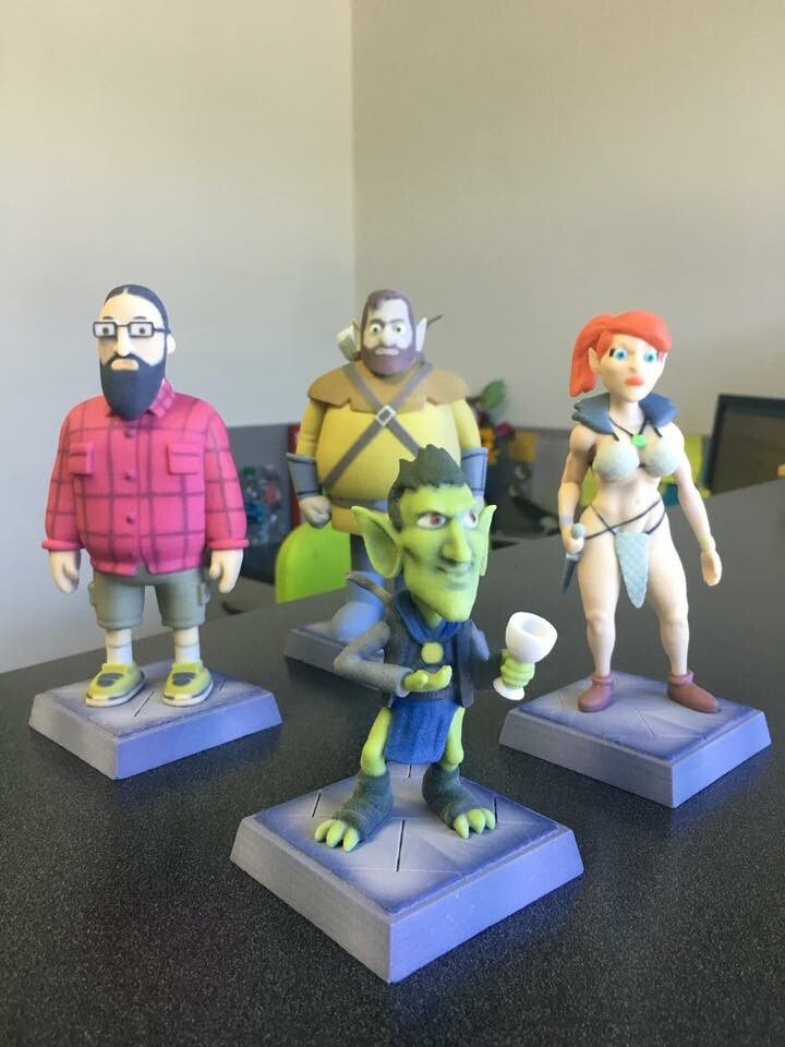 The final 3D printed figures.  