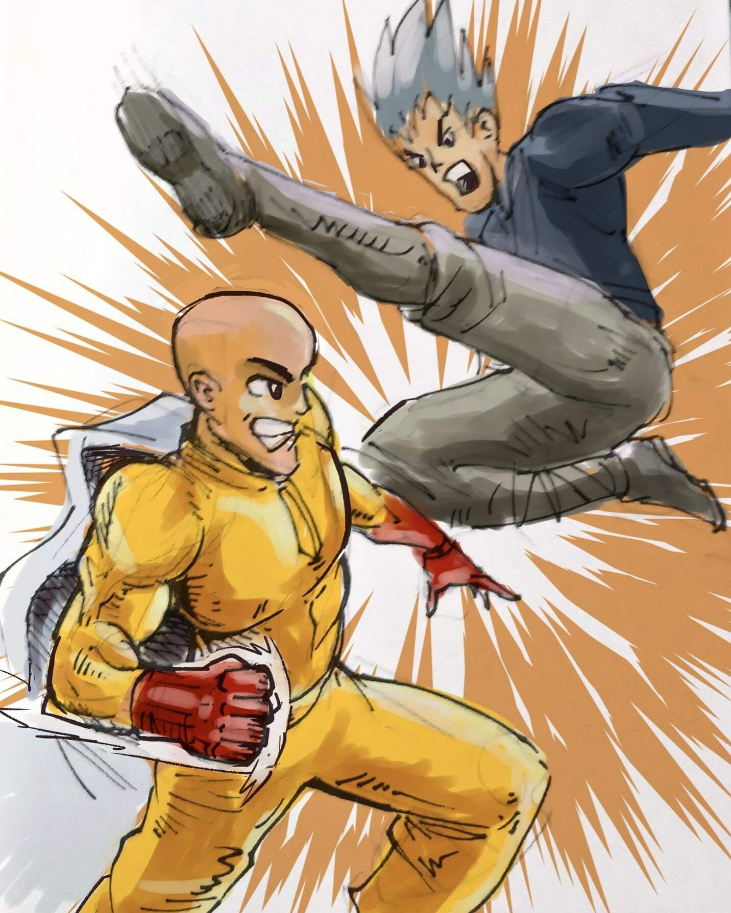 Wallpaper Artstation One Punch Man Vs Garou Fanart Faisal Nordin Free