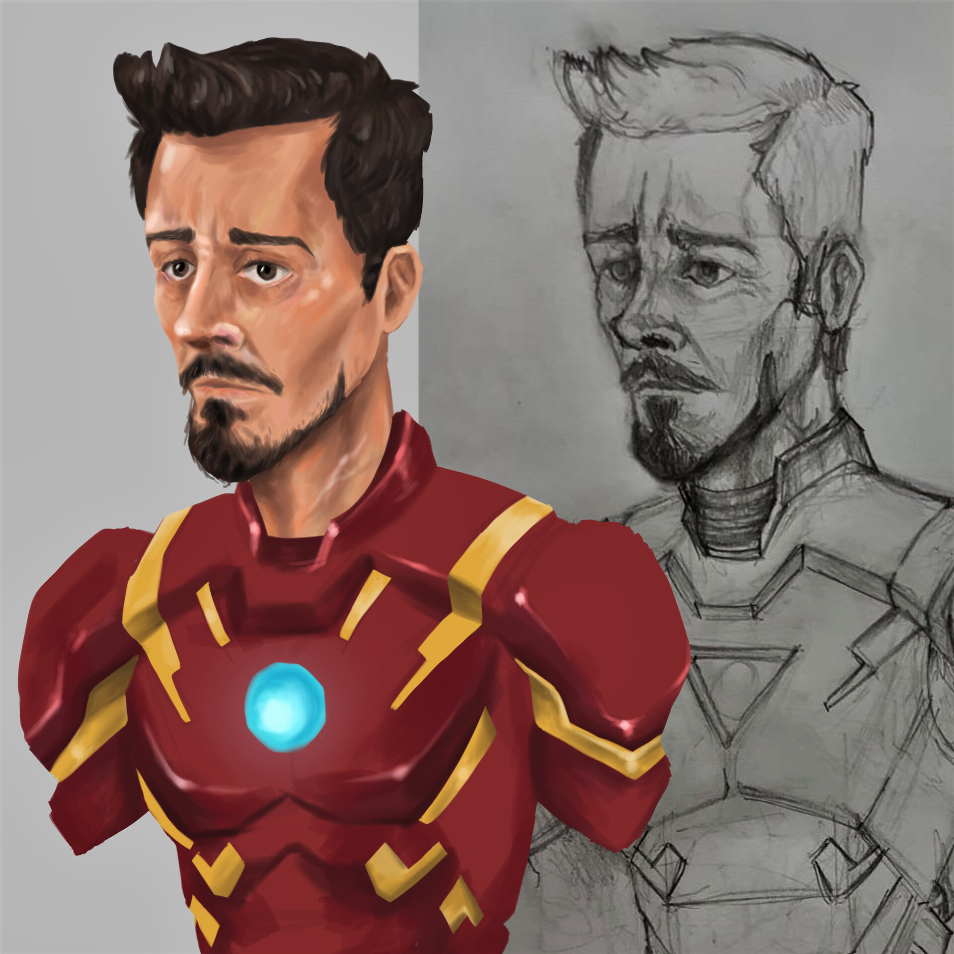 Iron Man color pencil sketch on drawing sheet by priyaburele on DeviantArt