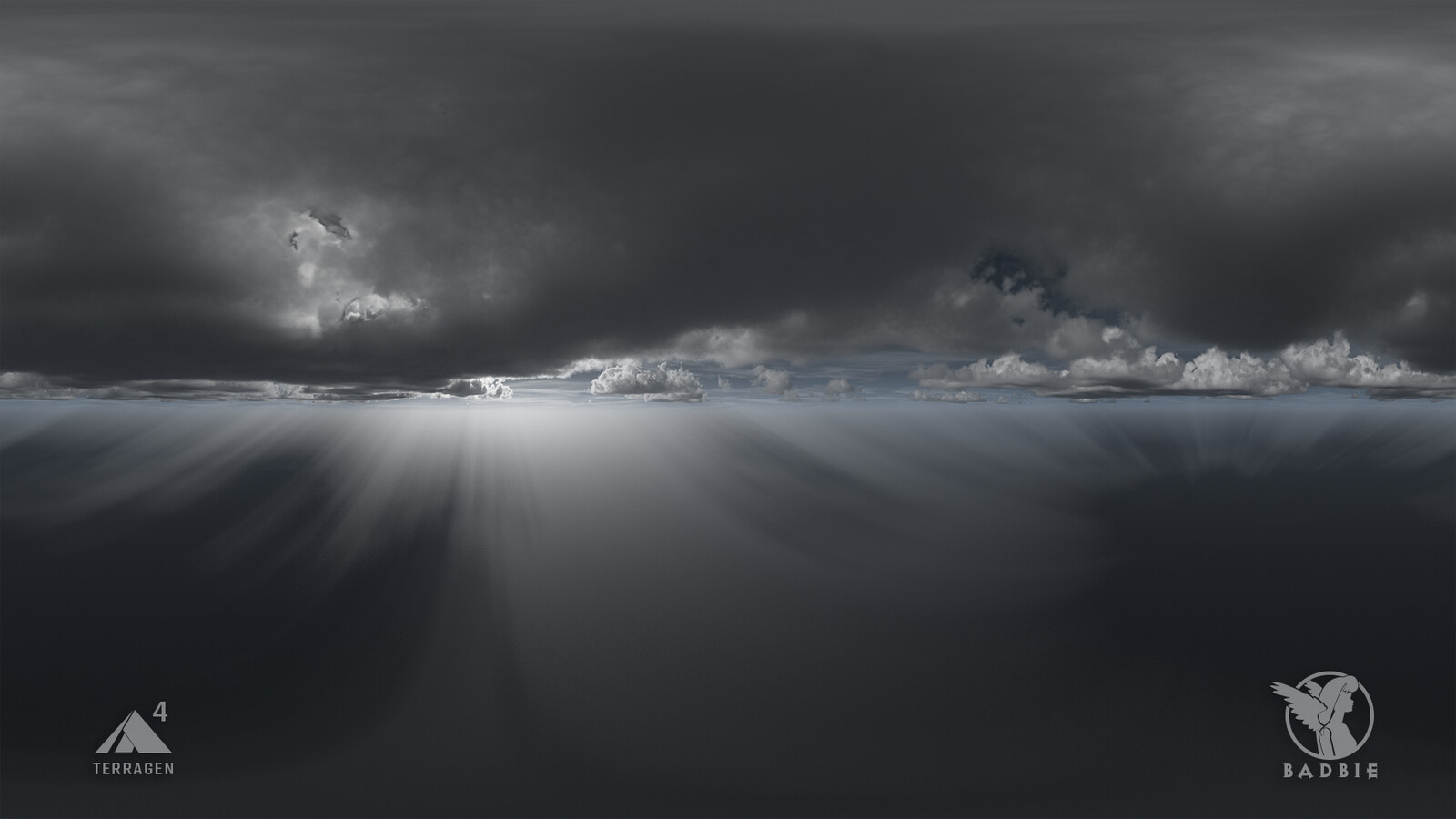 This cloudy render is actually a skybox that I made for a community map for counter strike. It set a dark mood for the map and it was easy to light accurately from this render.