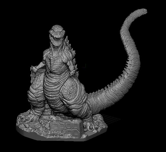 B014 - Legendary character design, The lightning creature Gojira, STL –  World of STL