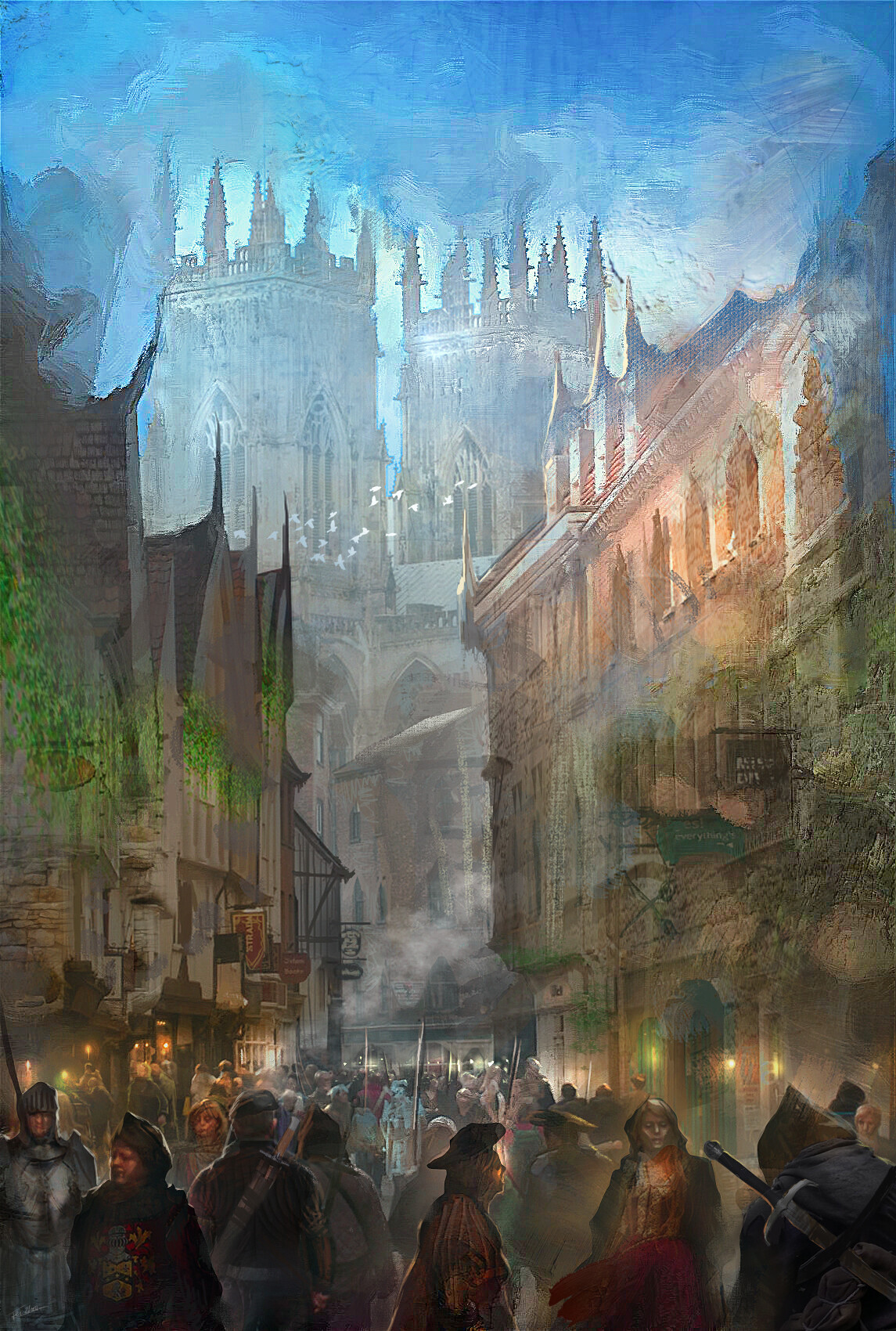 Artstation Fantasy Town Concept Fei Zhou