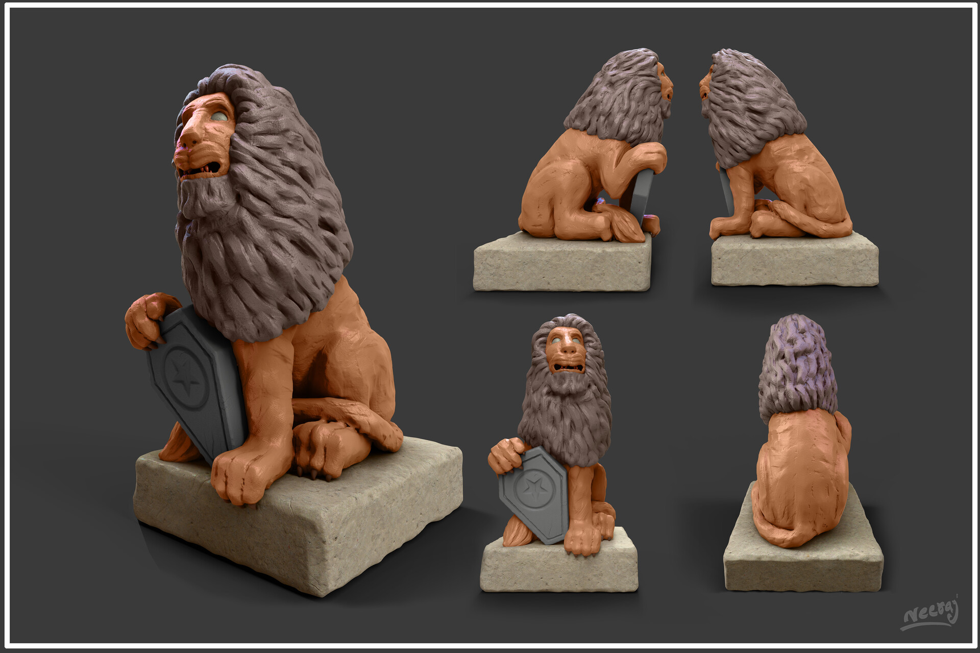 ArtStation - Lion statue