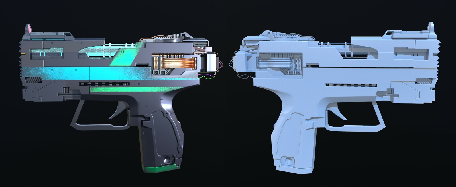Cyberpunk weapon 3d model фото 111