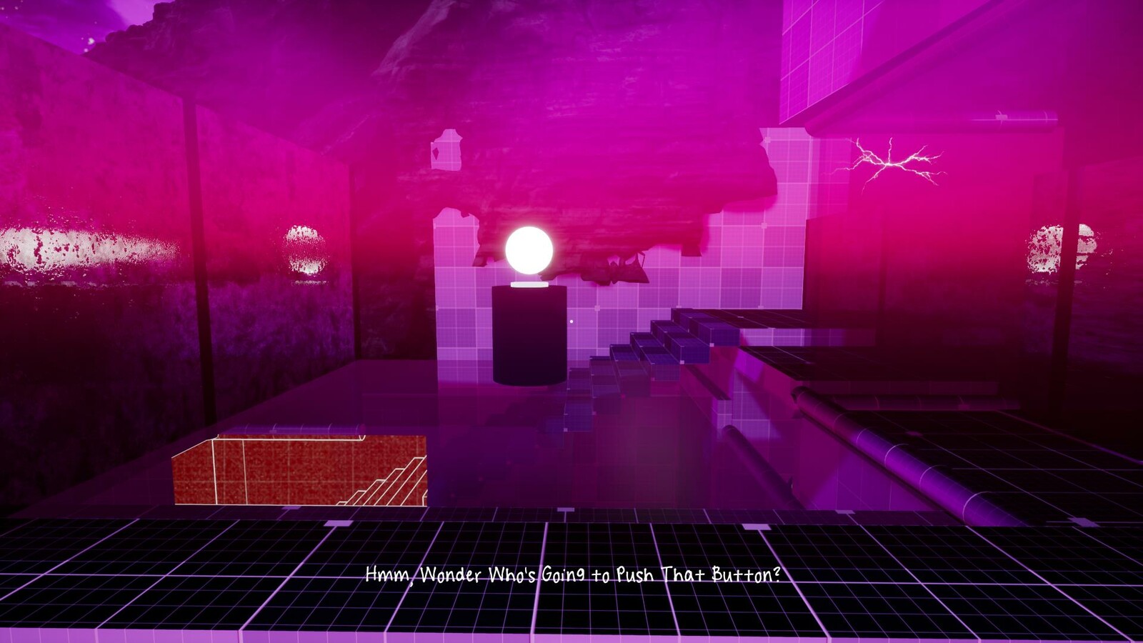 In the first section of Playtesting, the player can see an Activator blocked off with glass. They must figure out how to reach it.