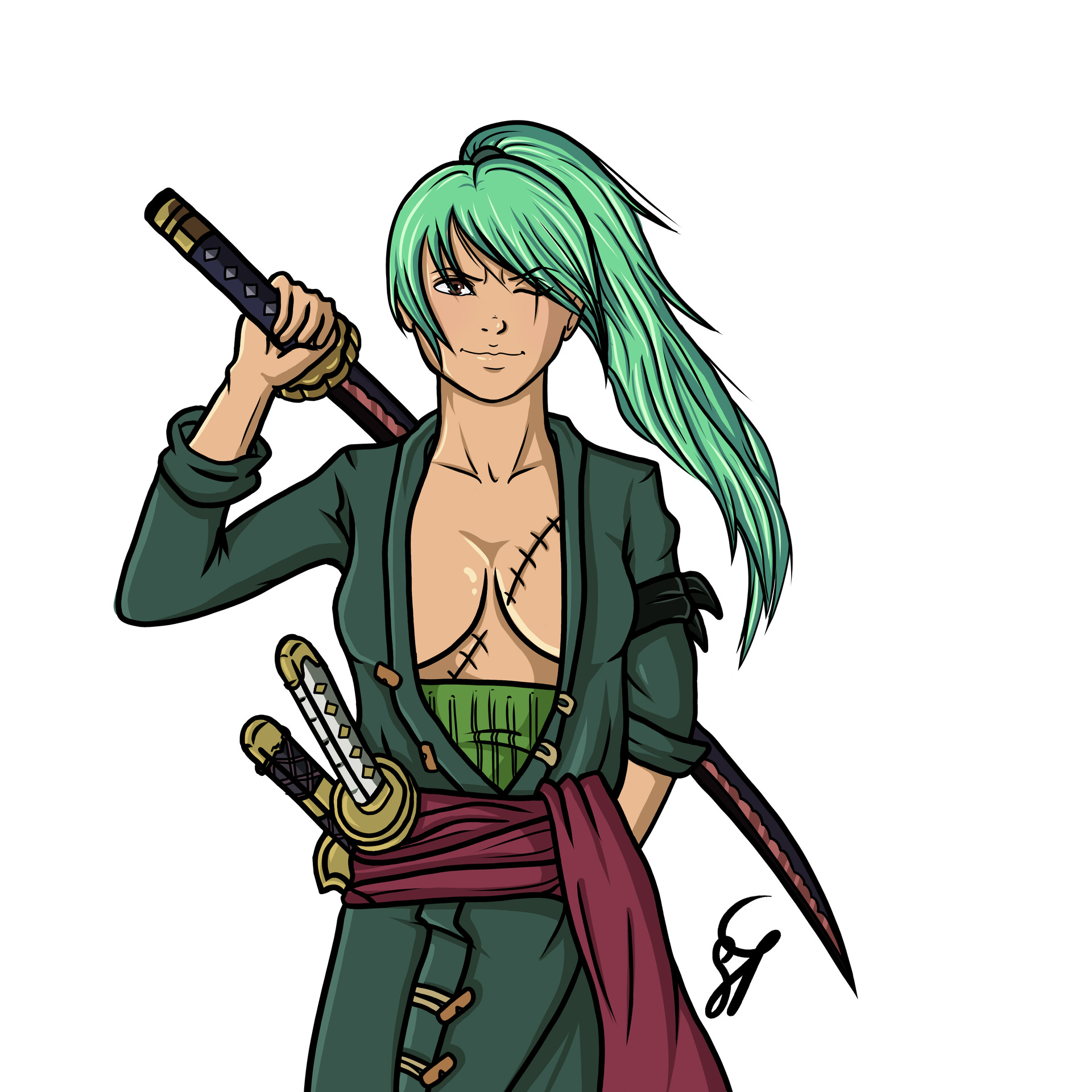 Artstation Ketchroronoa Zoro Gender Bend Sandra Toma
