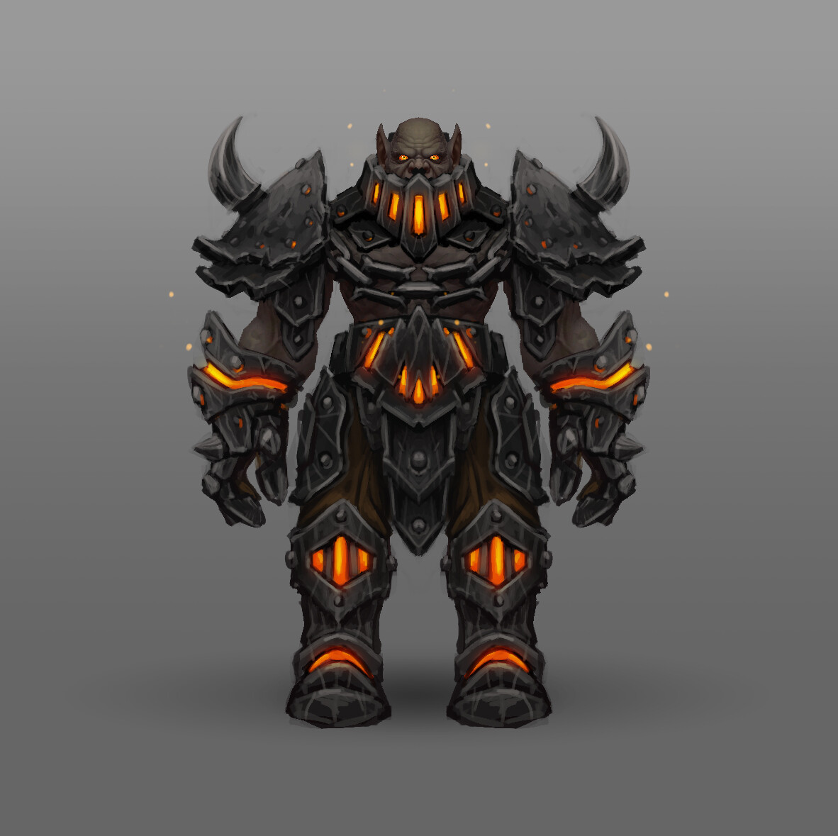 Warrior

This set is based on the Blackrock Clan while taking aspects from Blackhand's design. While there is already a pretty good Blackrock Set, the newest tech allows new possibilities with  3d elements for the gloves and boots.
