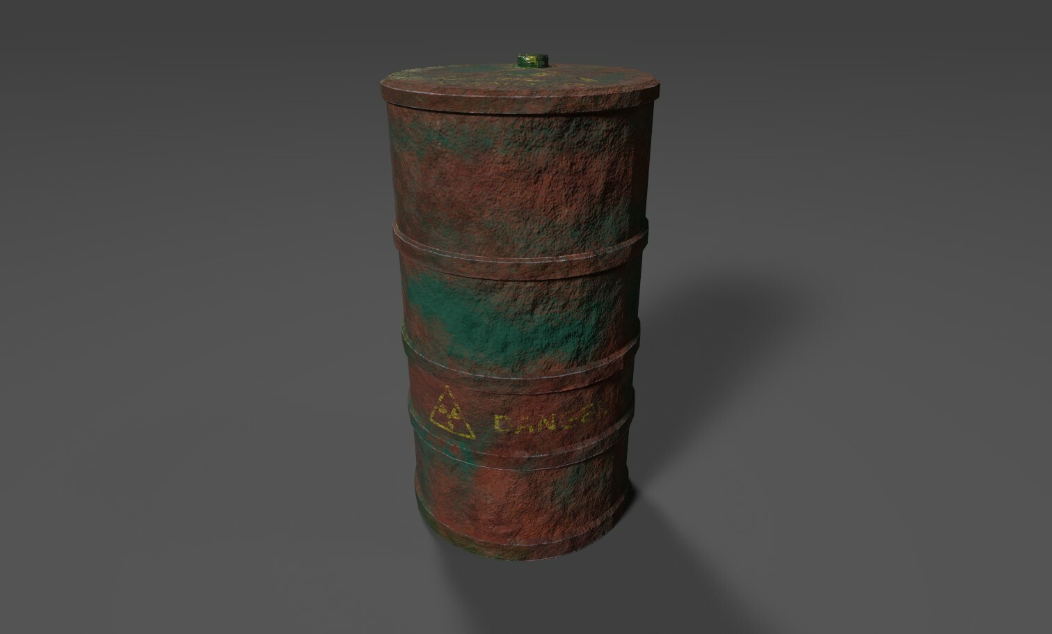 3D  Rusty Metal Drum Model 