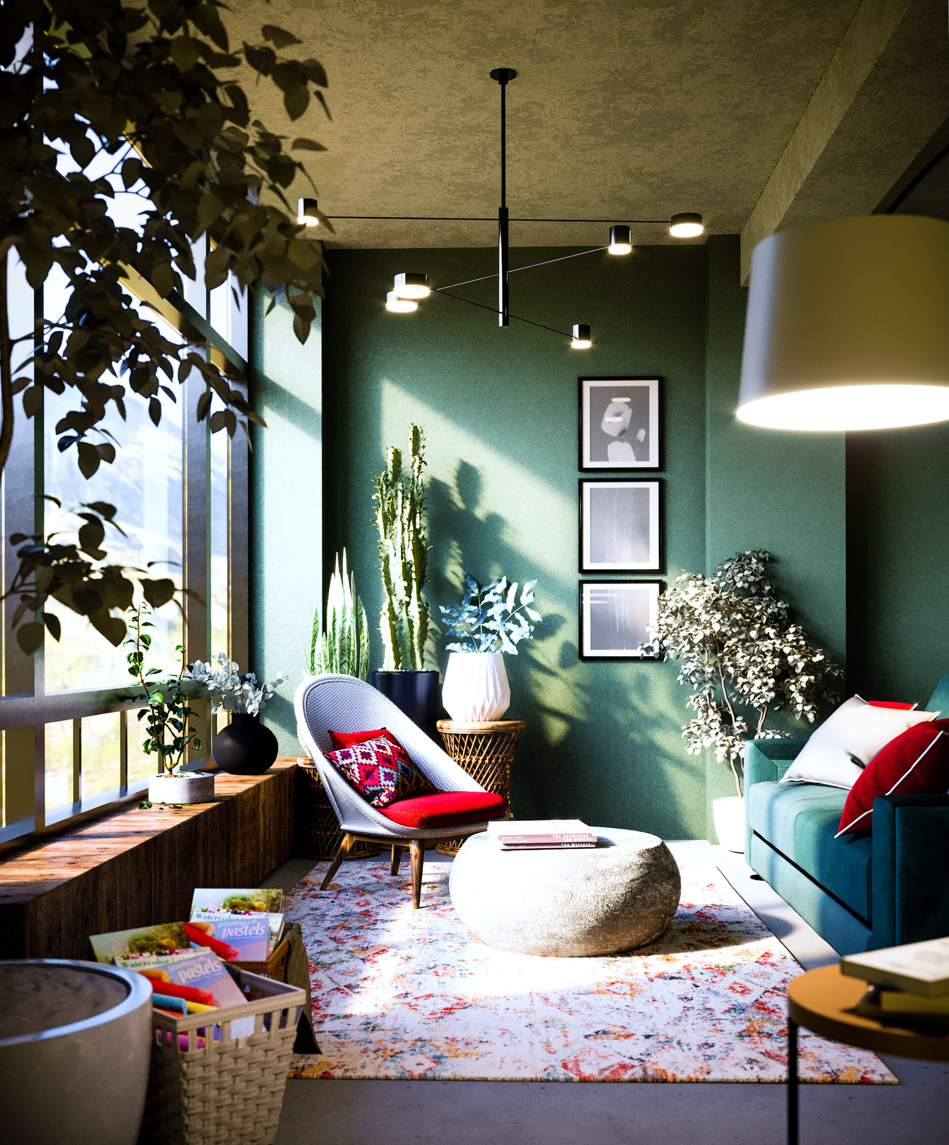 Artstation A Sunny Living Room Habibollah Kavoosi