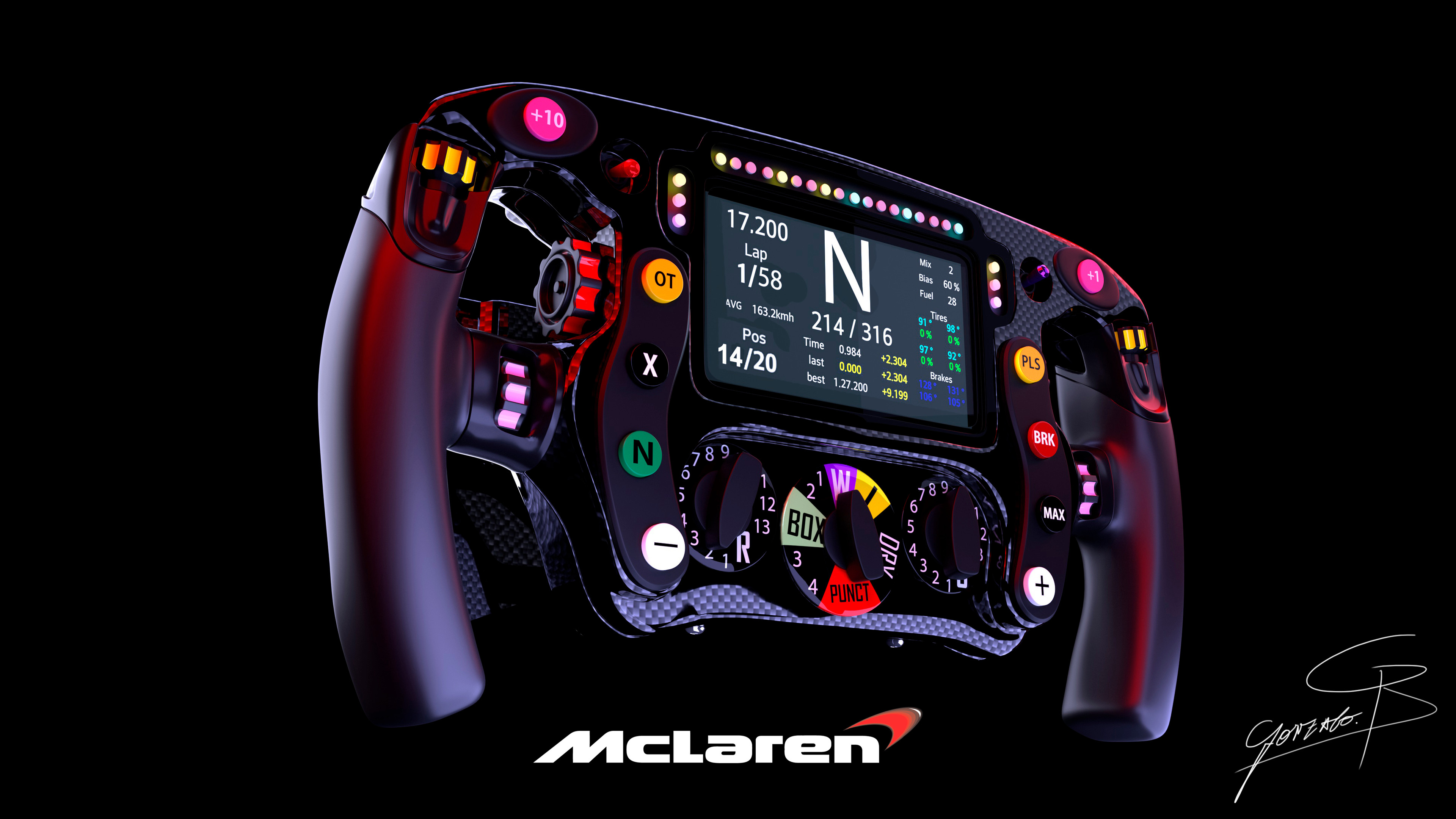 Gonzalo Blanco 3D Artist Mclaren F1 STeering Wheel 2018