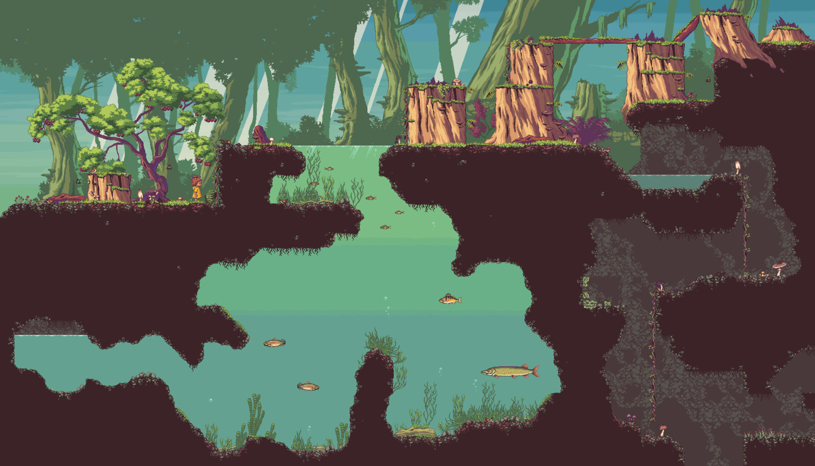 Mushroom forest level layout