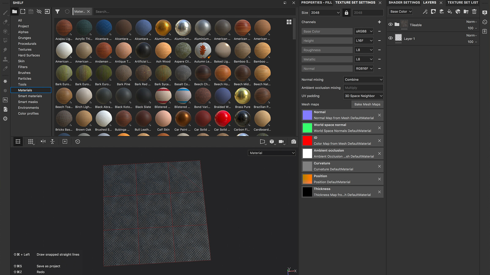 Not a typical workflow but tiling texture created in Substance painter!