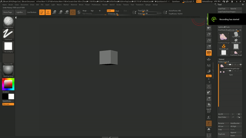 Sculpting process GIF