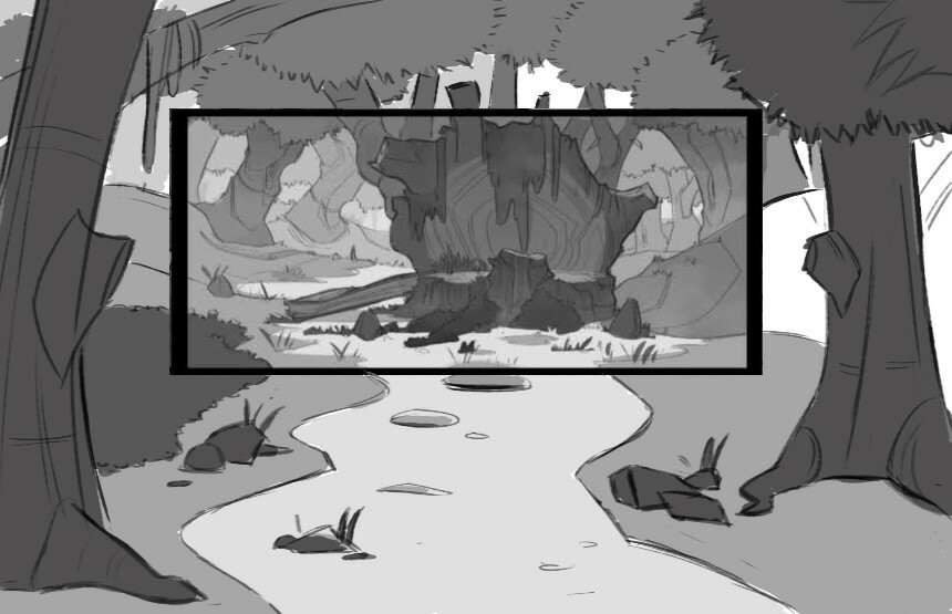 Backgrounds/layouts for "Barbie Jean" for Mariposa Pictures