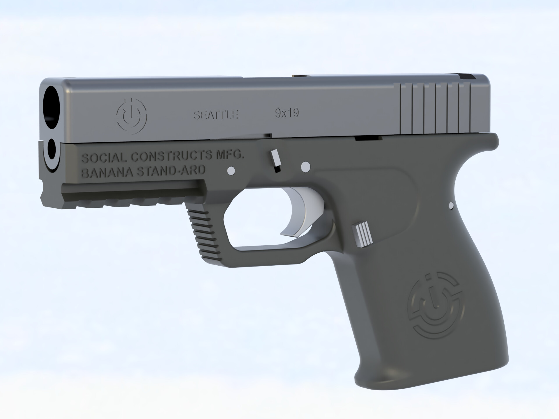 Artstation 3d Printed Glock 19 Pistol Design Aaron Katarn