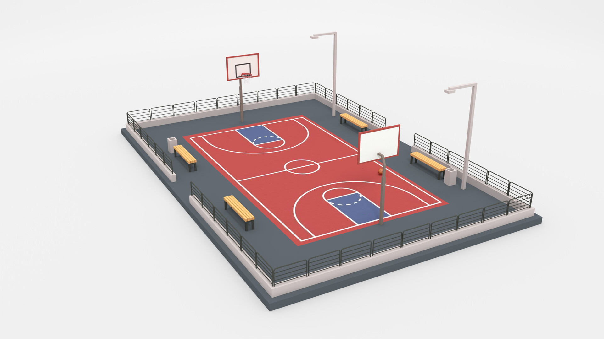 3D model Basketball Stadium - Miami Heat VR / AR / low-poly