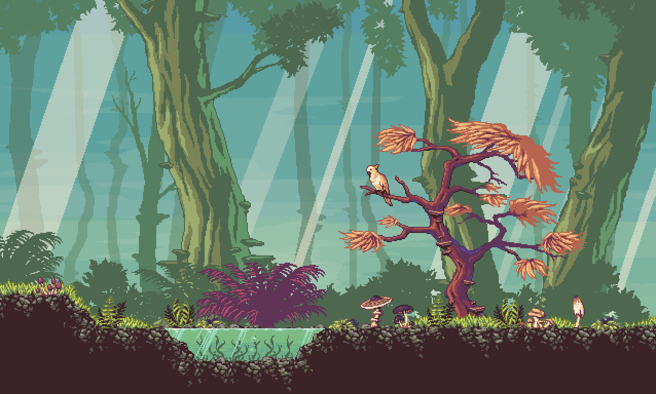 Mushroom forest early test scene