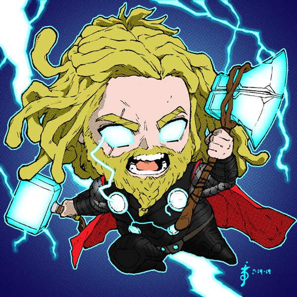 Artstation Avengers Endgame Fat Thor Colored Julien Amelie Saent