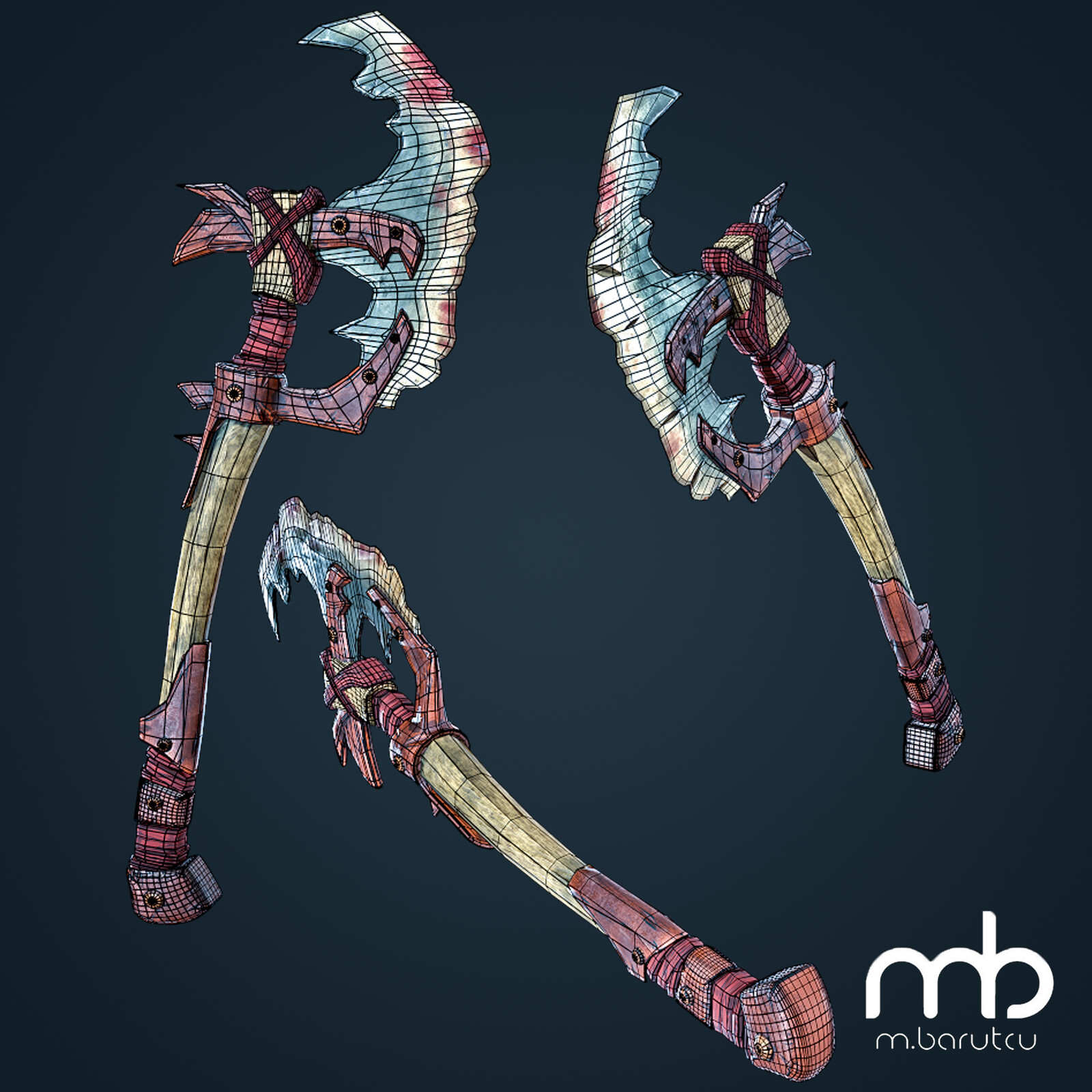 Orc Axe 2 Wireframe