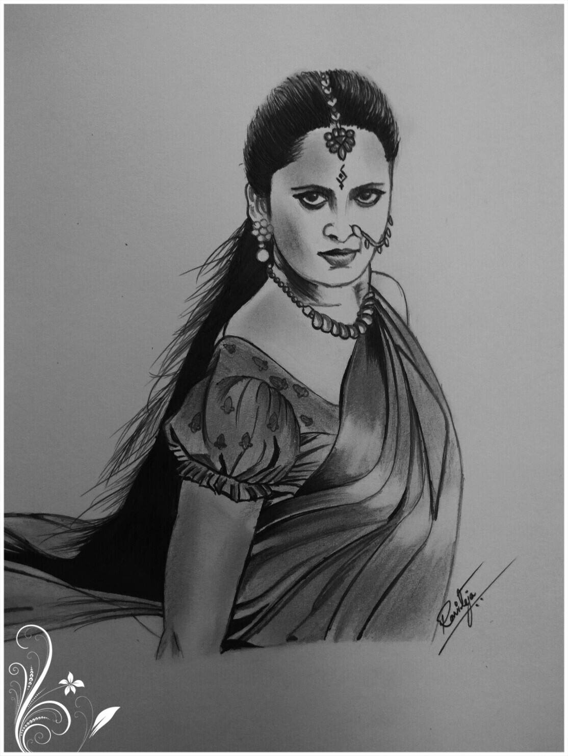 Just Perfect IndeedThe Stunning ANUSHKA SHETTY Is Brought Alive  Marvellously On The Canvas  Boho art drawings Nature art drawings Art drawings  sketches pencil
