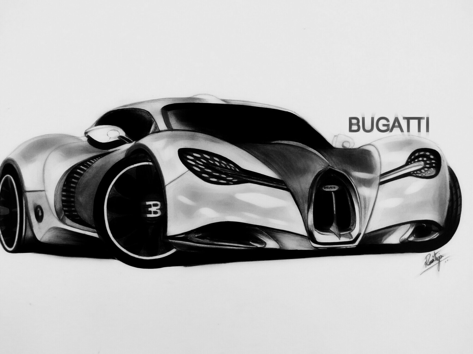 bugatti veyron drawing step by step