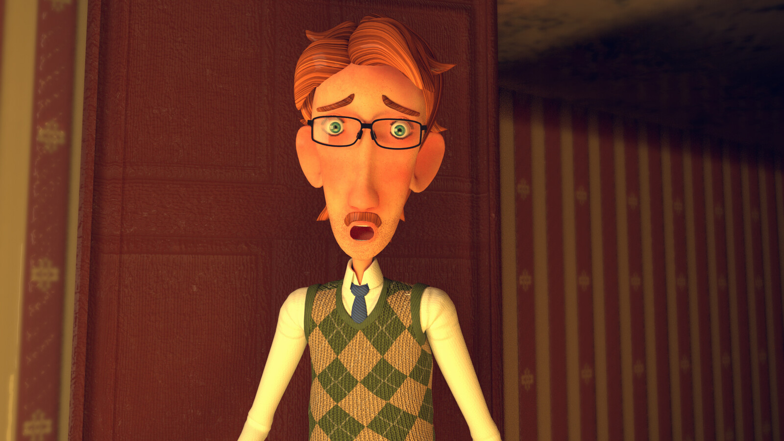 Barry the 60's 70's dad husband animated 3d cg character from my "Suburbia" short film.