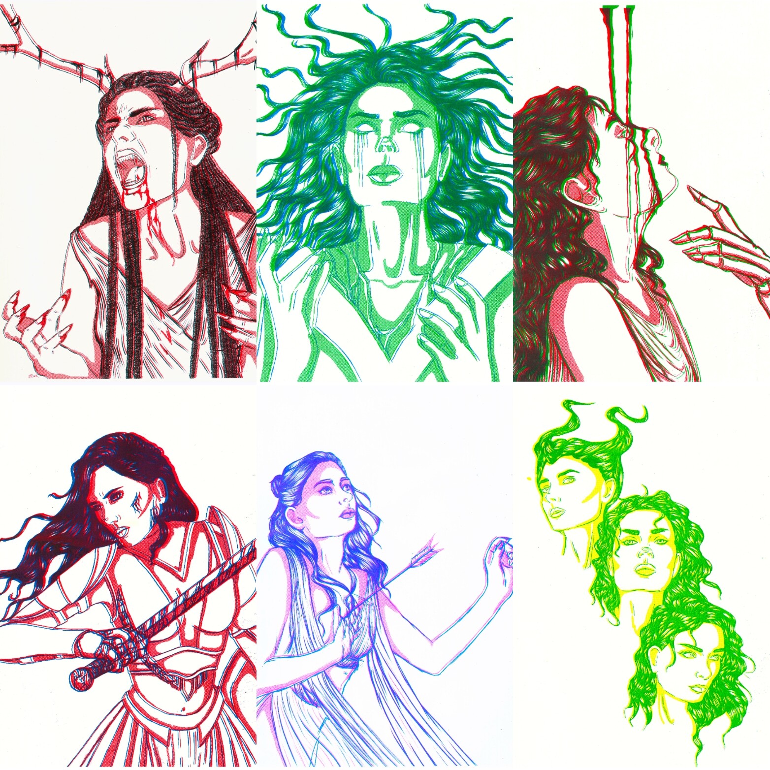 Artstation Goddesses Risographs Sophie Peach
