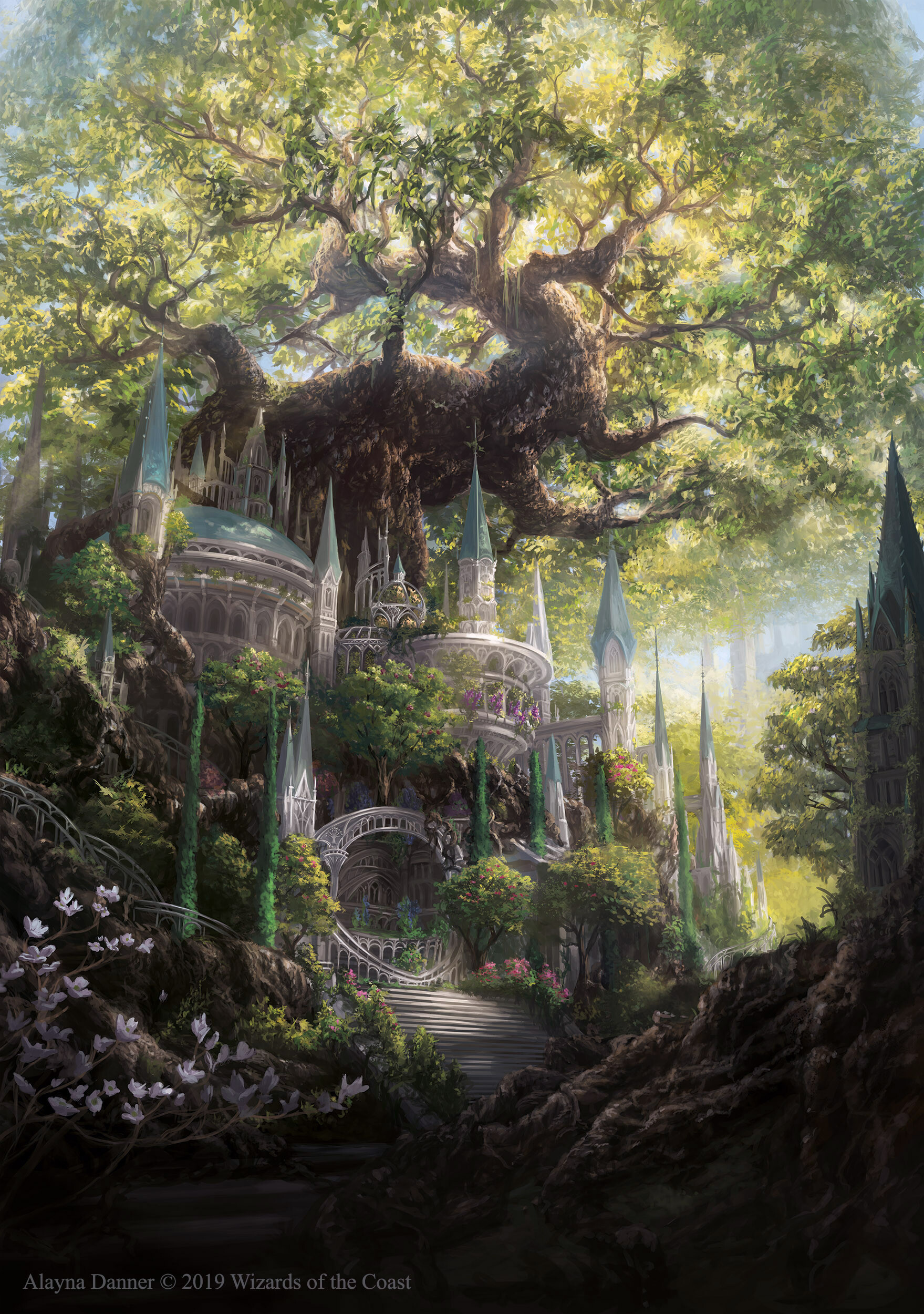 ArtStation MtG Temple Garden