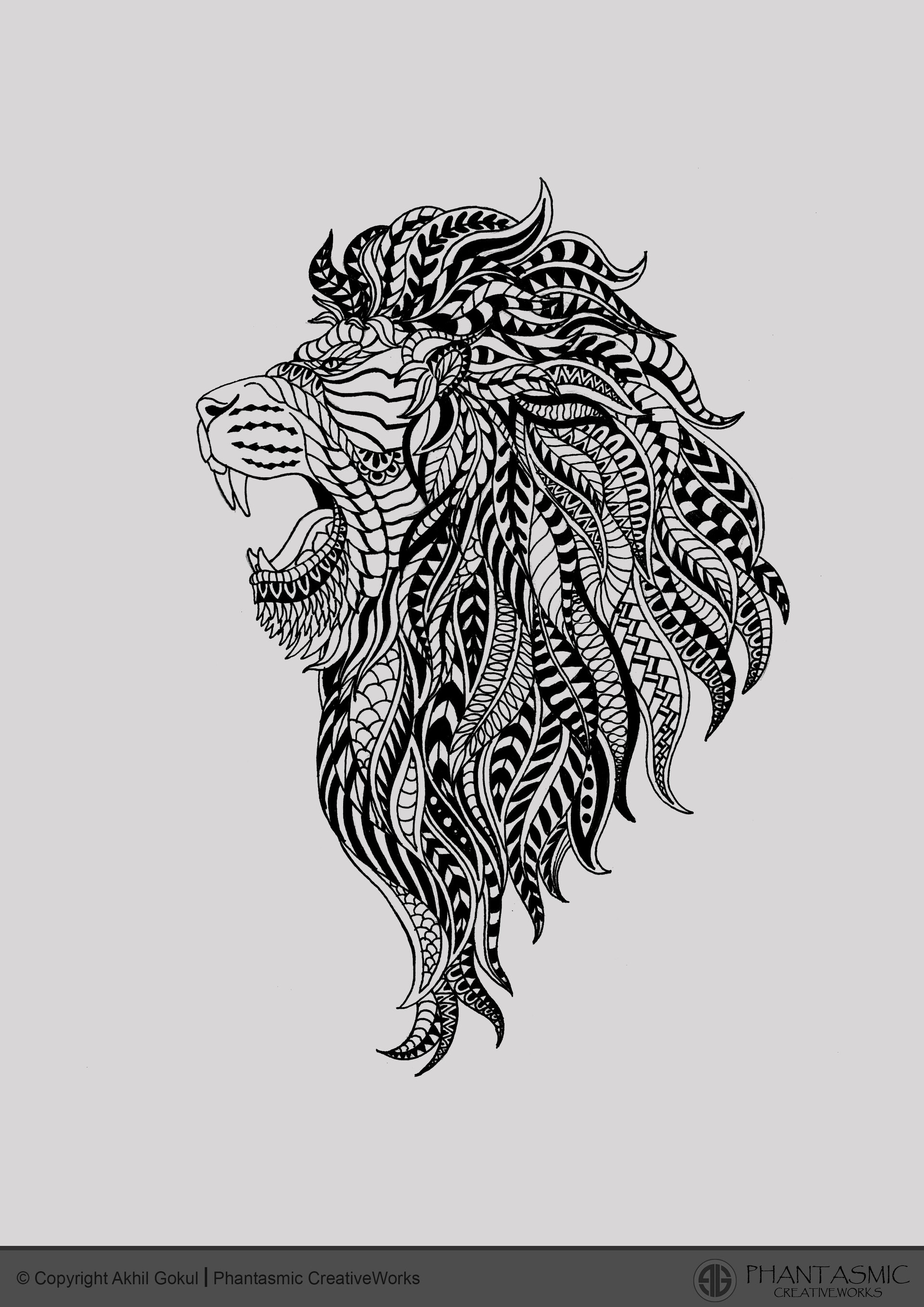 Lion Zentangle Polynesian Zentangle Lion Art Collab With Schutt Art
