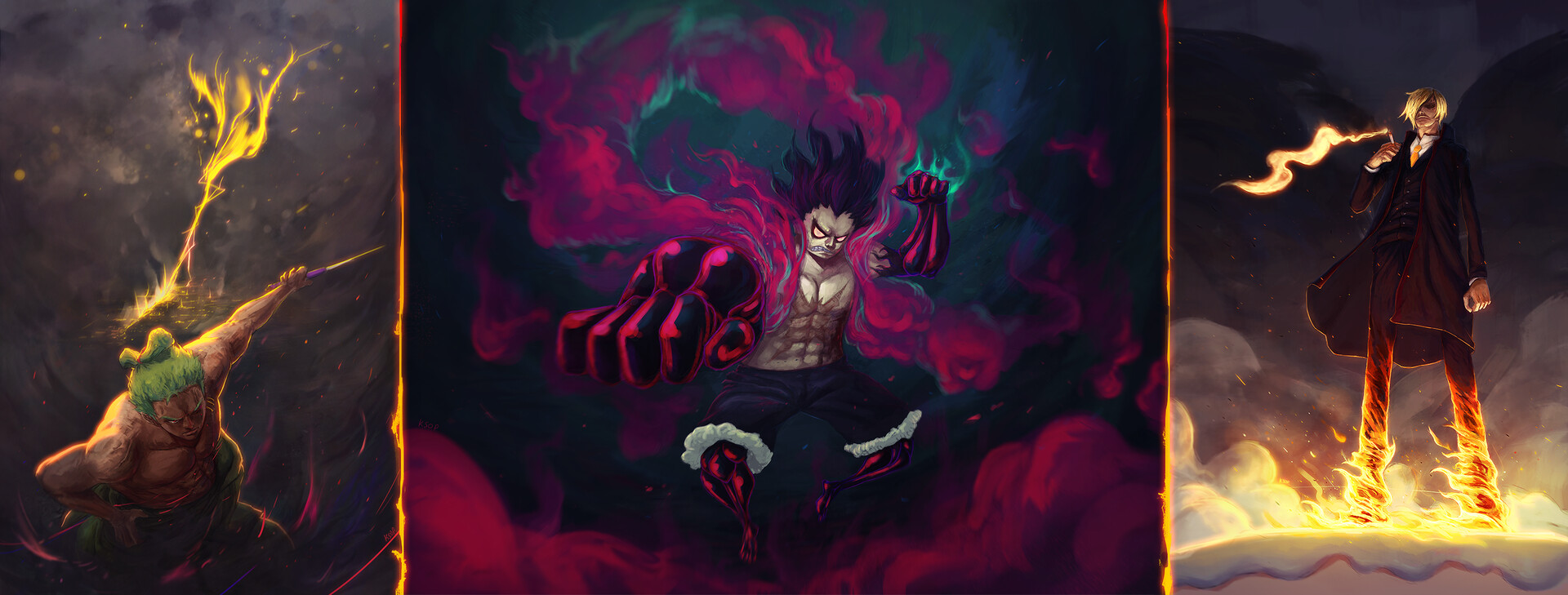 Artstation One Piece Strawhat Pirates Monster Trio Ksop