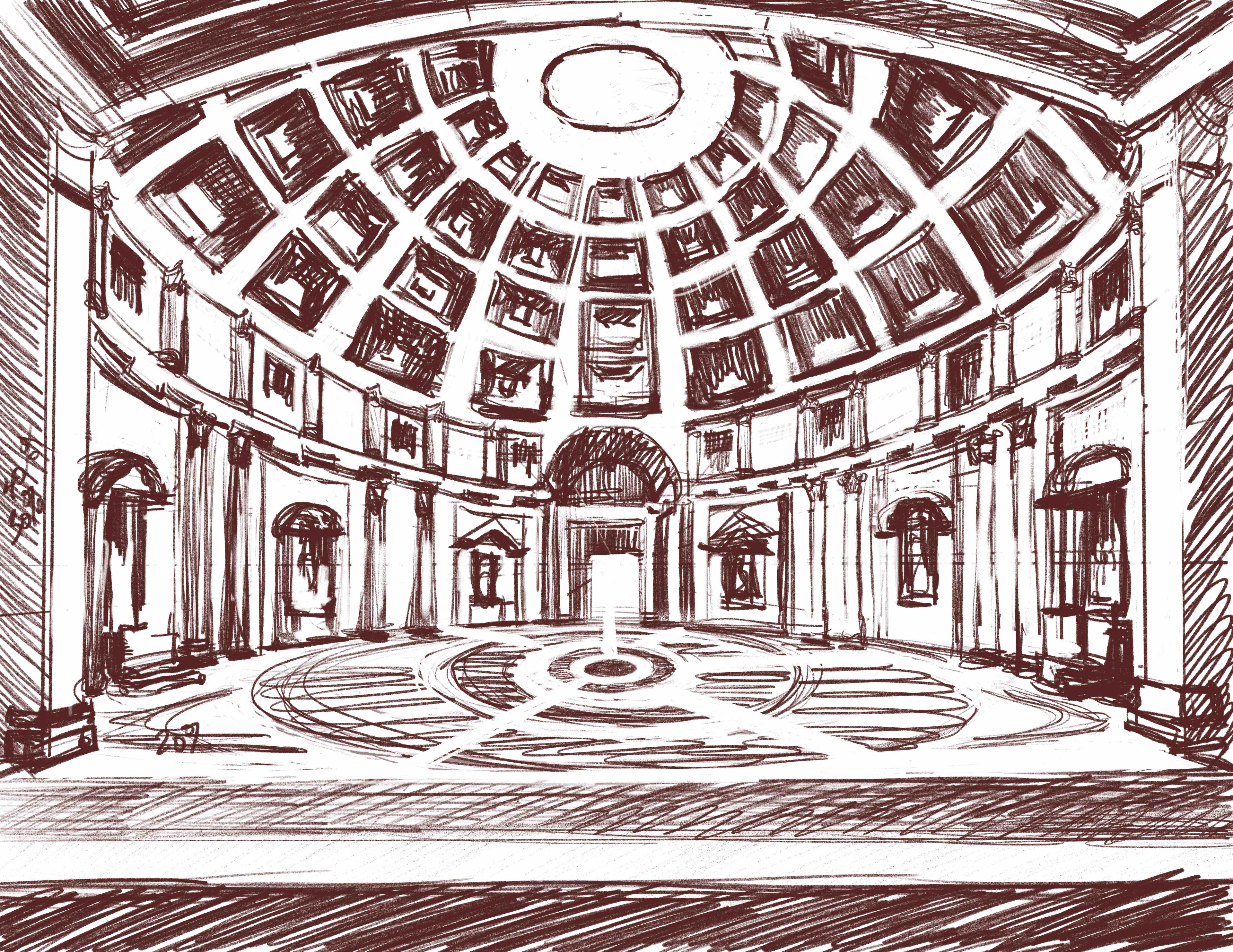 Light and Dark structure for the background drawing of the Italian architecture. Necessary for production.