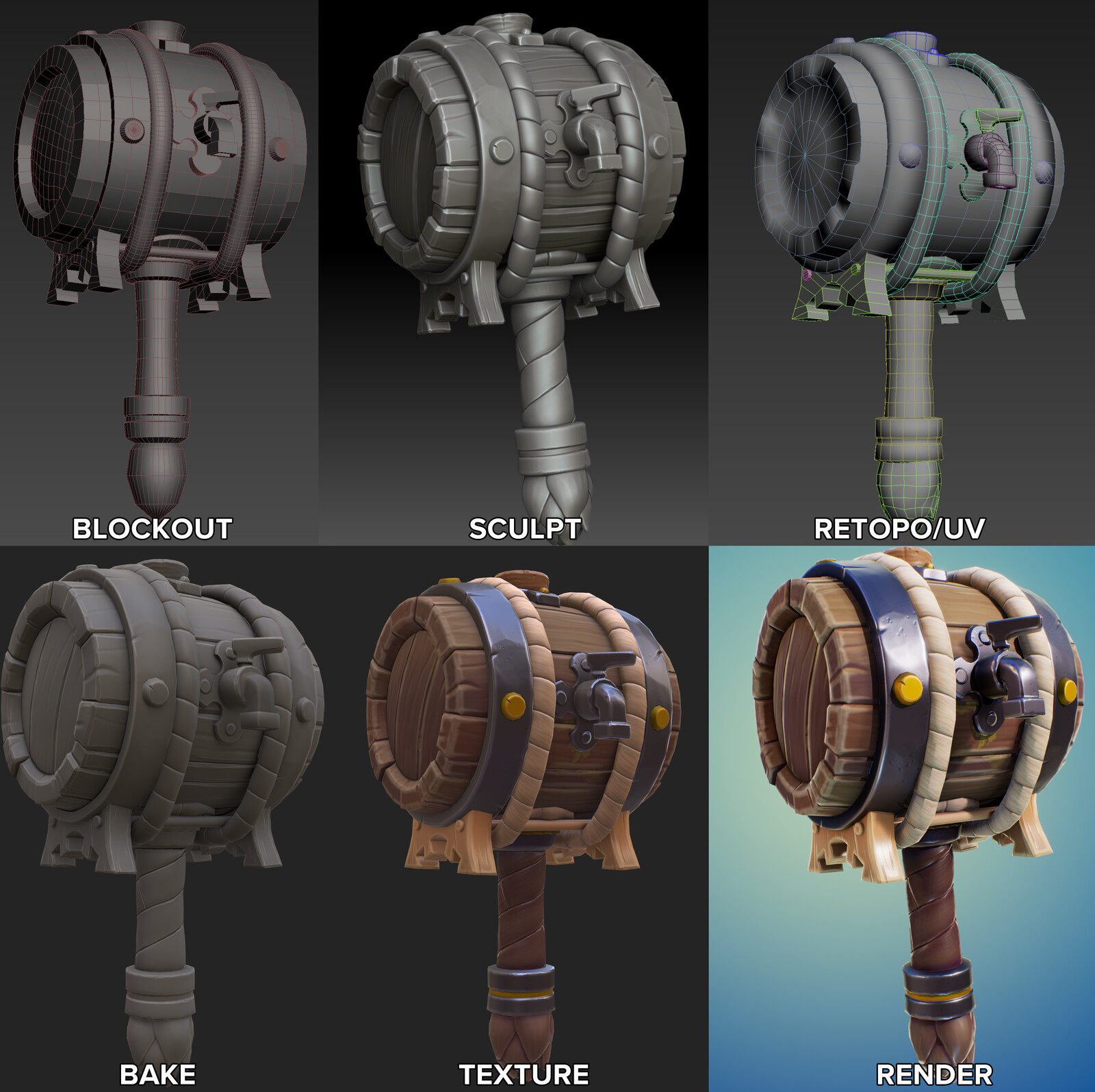 Breakdown of each stage of the creation process