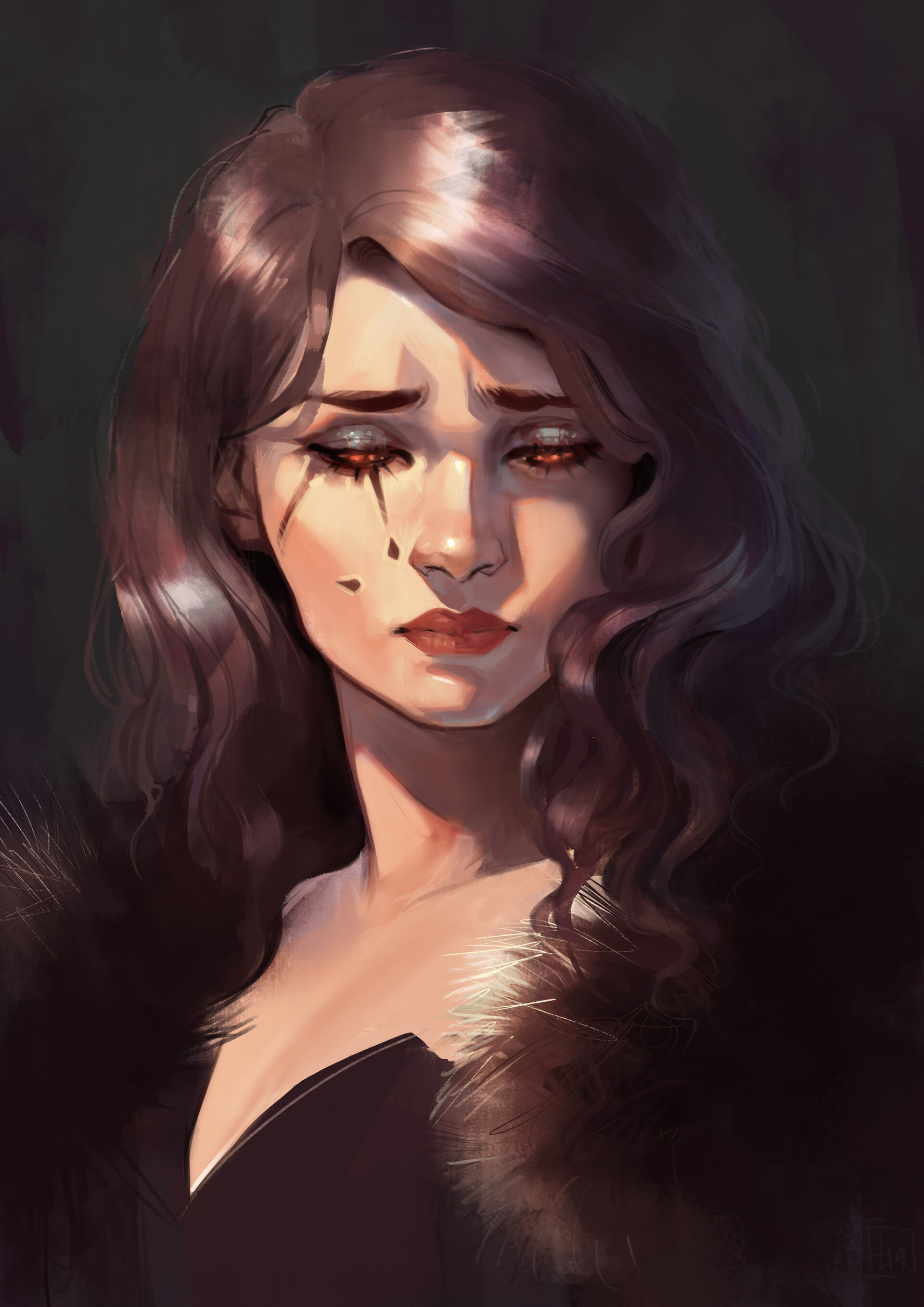 Artstation Digital Sketch The Sad Dragon Ashline Art