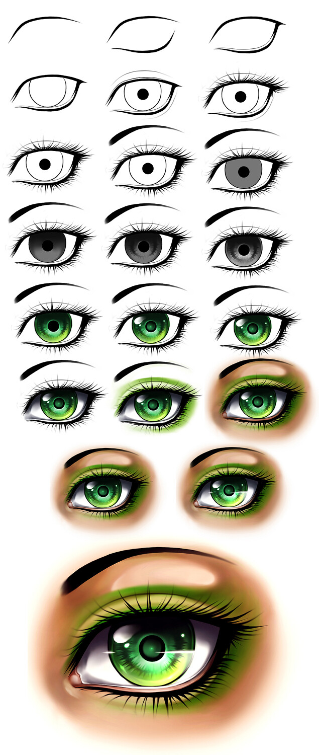 Colors Live - Green Anime Eyes by Akio