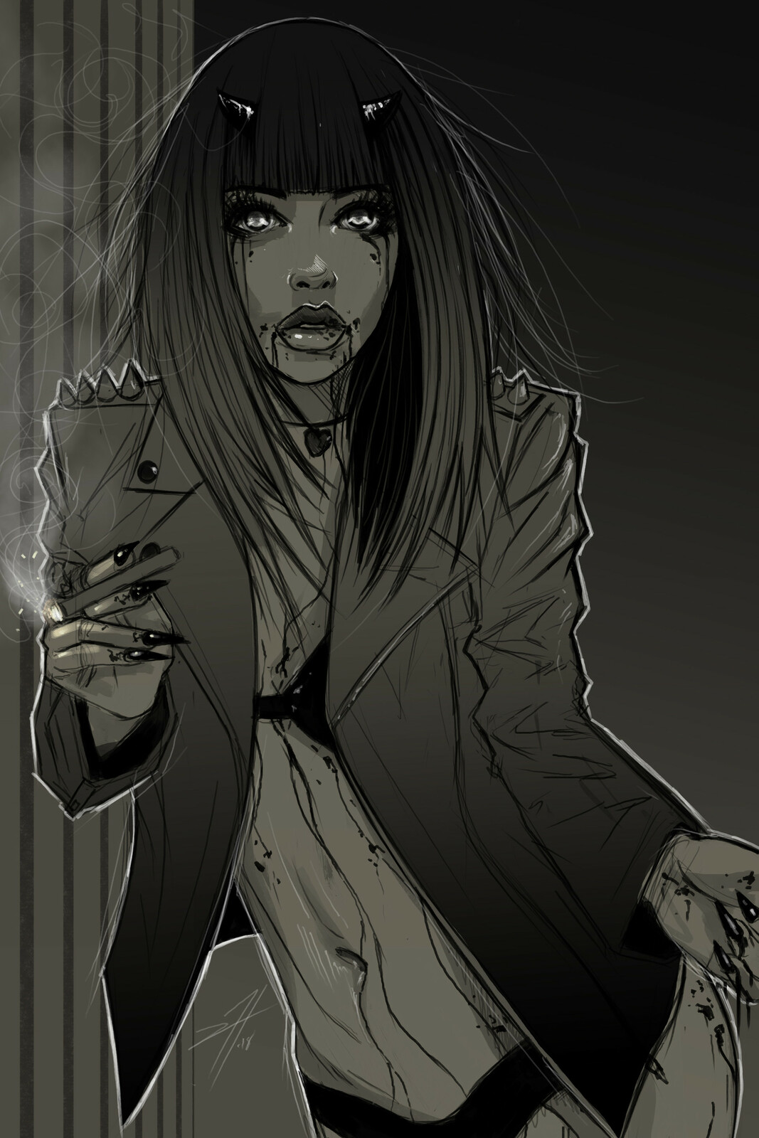 demon girl sketch #2