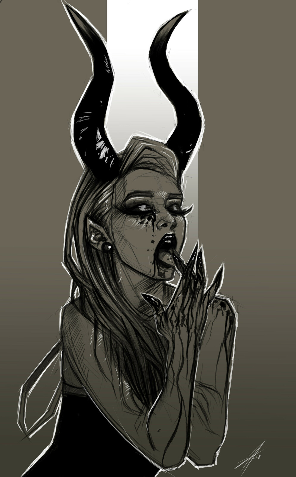 demon girl sketch #1