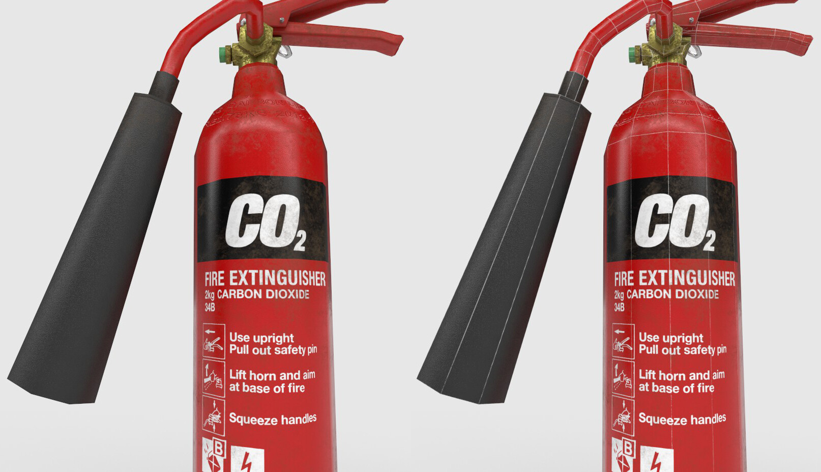 Artstation Co2 Fire Extinguisher Low Poly Kristijan Hvasta A co2 fire extinguisher that's discharging will cool quickly, creating a frostbite risk to the operator, who should take care to touch only the handle and the nozzle. artstation