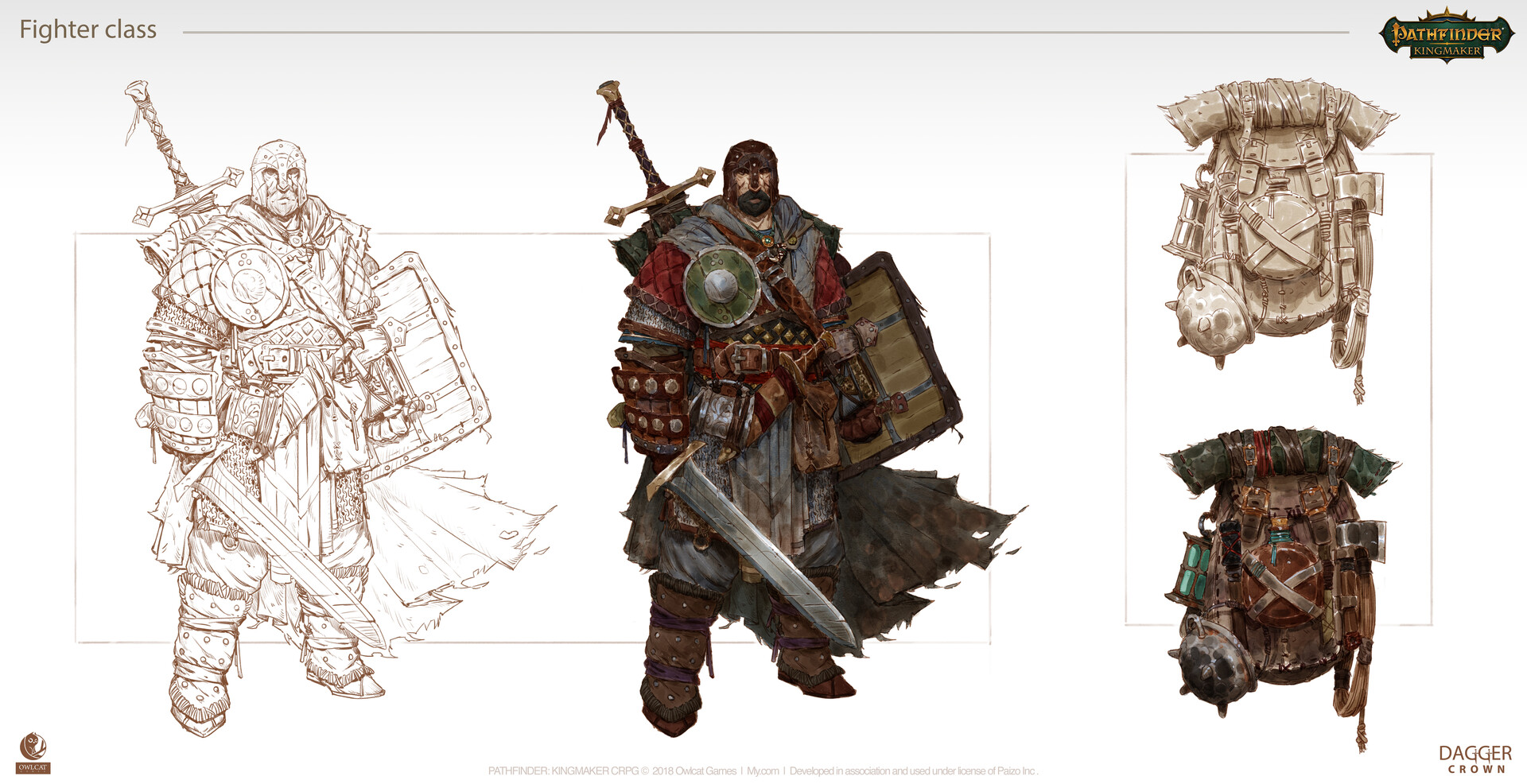 Visual presentation of clippings of fighter's outfit with several weapons :  r/Pathfinder_Kingmaker