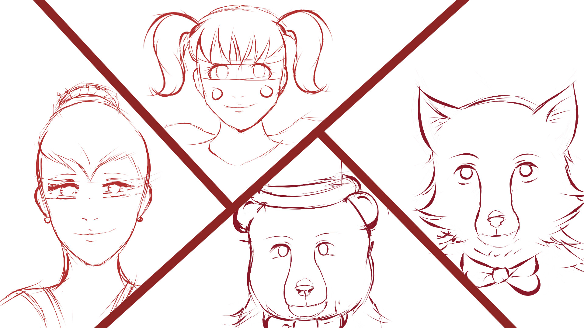 Drawing FNAF characters as cute anime girls Part 1 #fnaf #speedpaint