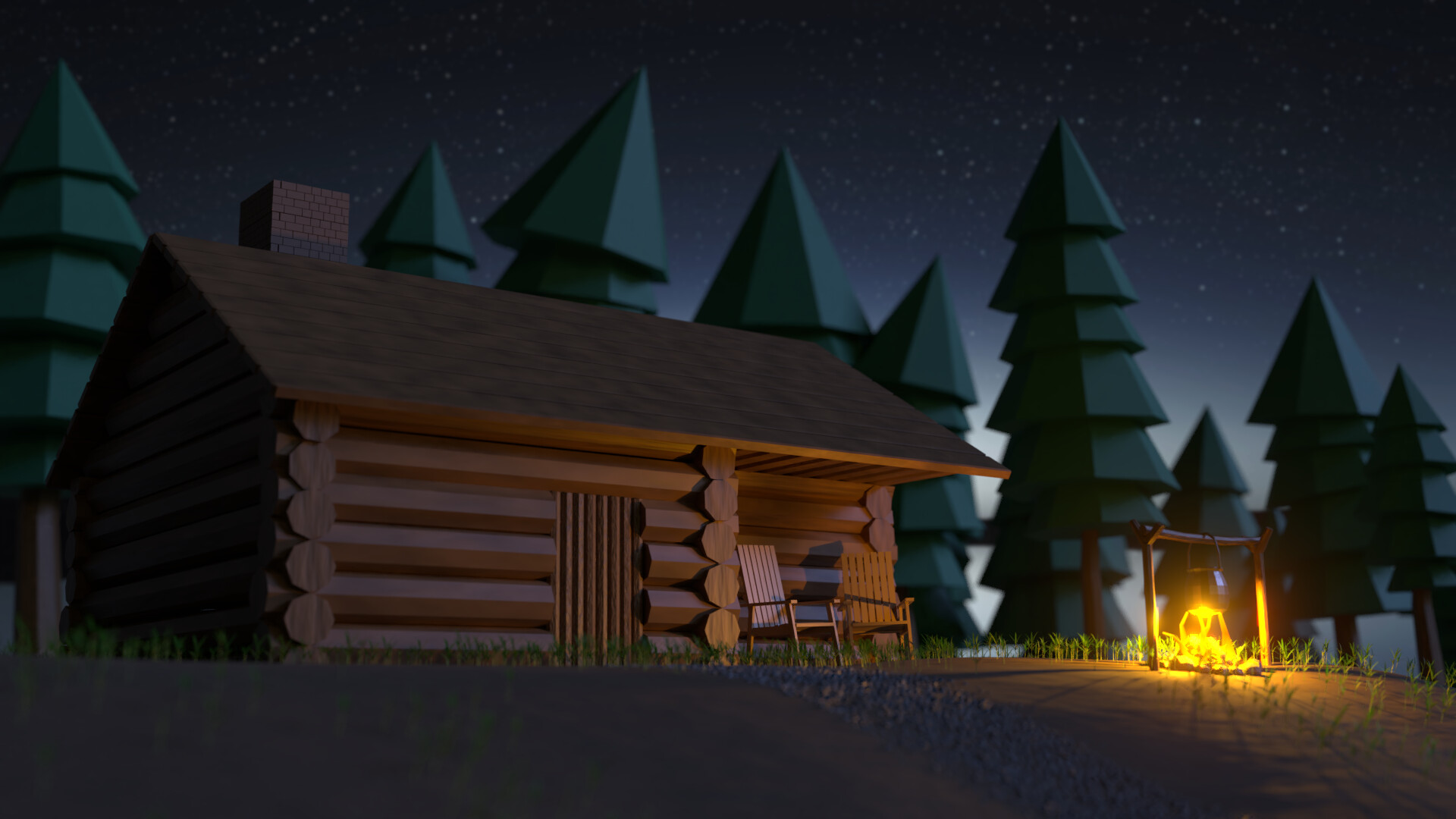 ArtStation - Camp Half-Blood Cabin Scene