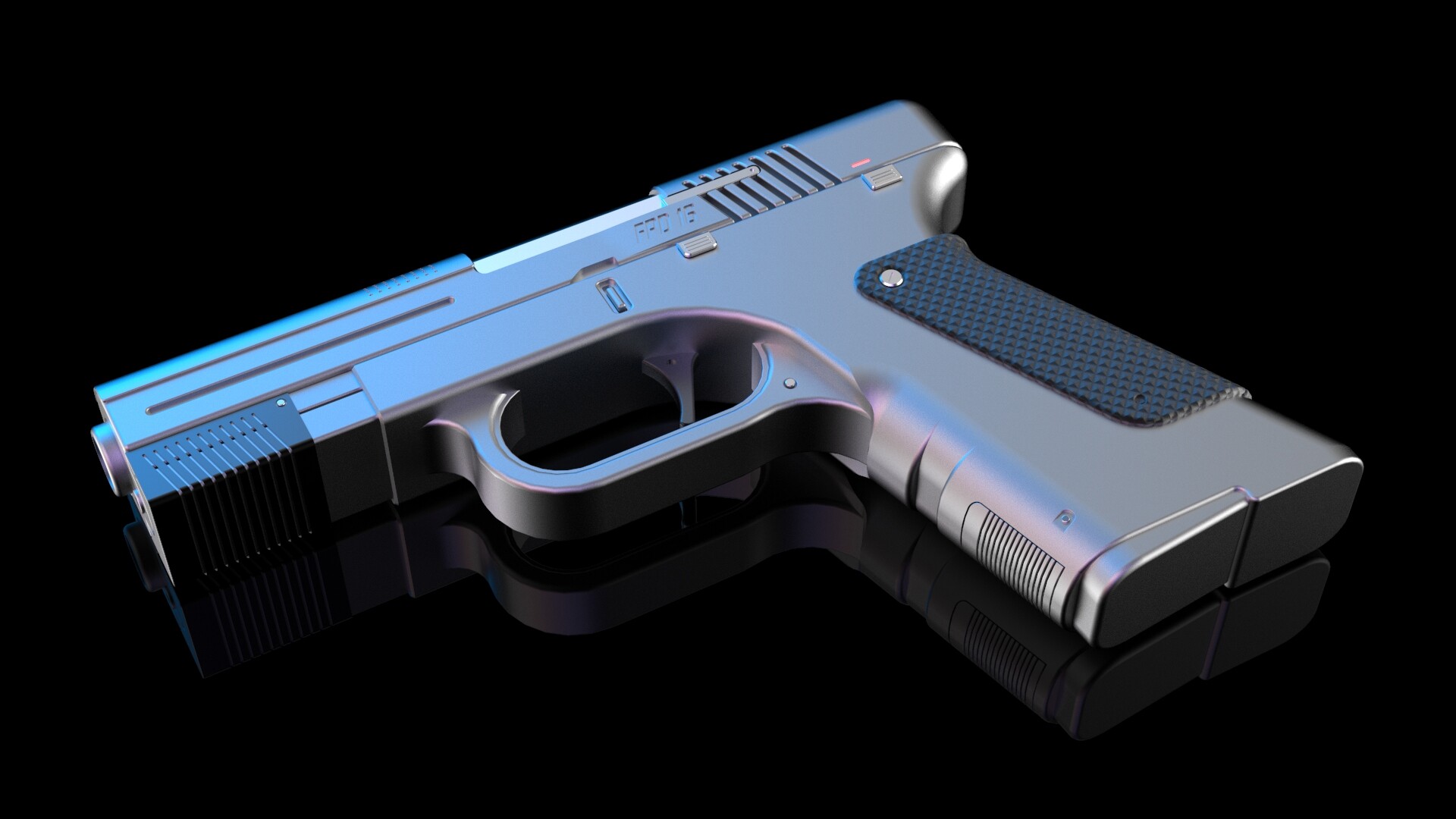 ArtStation Pistol Hard Surface Modeling Study
