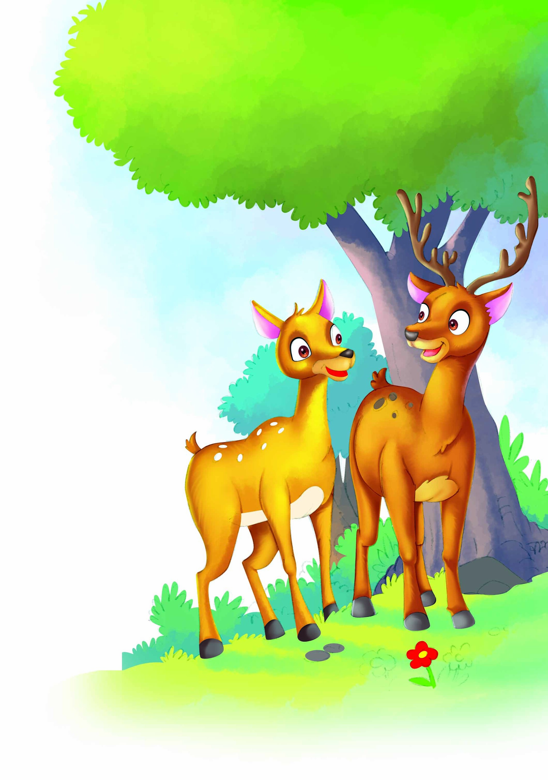 ArtStation - Golden deers cartoon