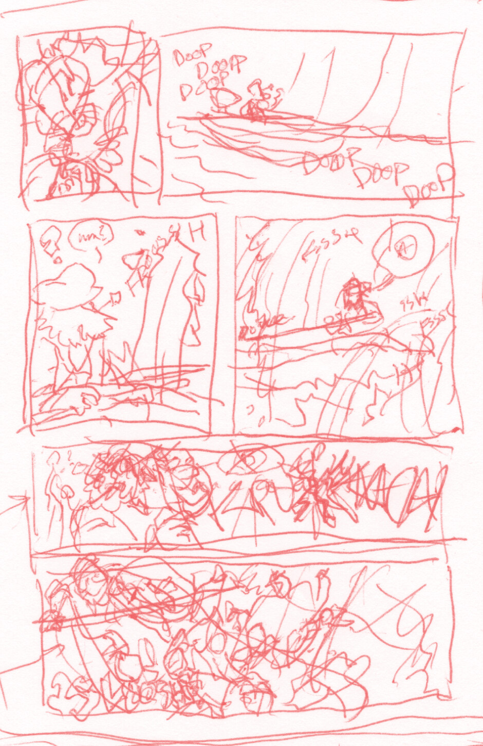 page 39 thumbnail - these were done on paper beforehand and scanned in--the letter markings indicate the lines on the page (next to the thumb) that are supposed to go in the text box