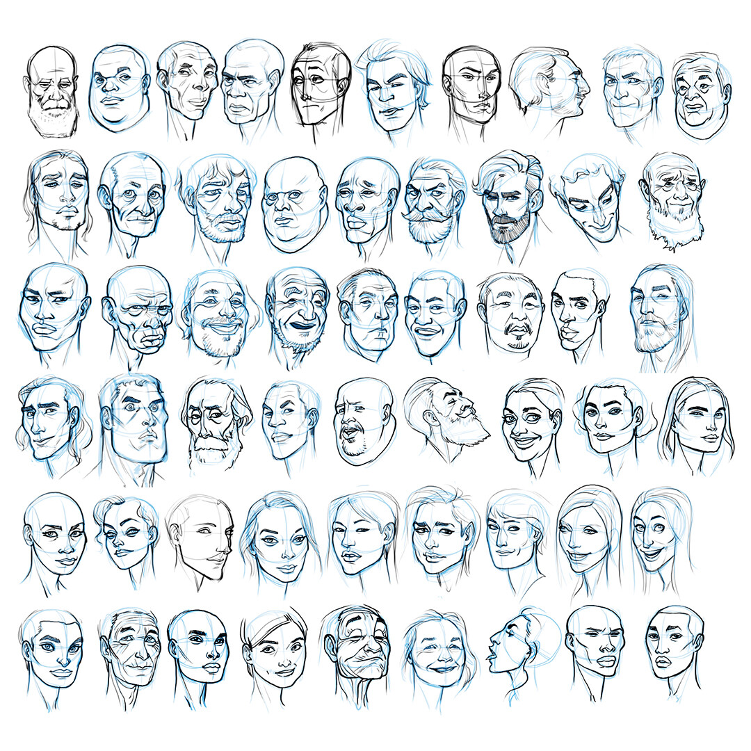 Разные формы лица для рисования