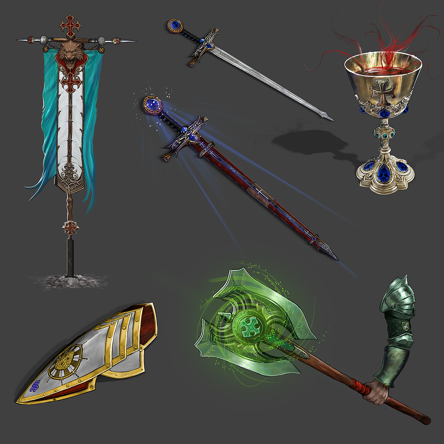 All 5 props rendered
